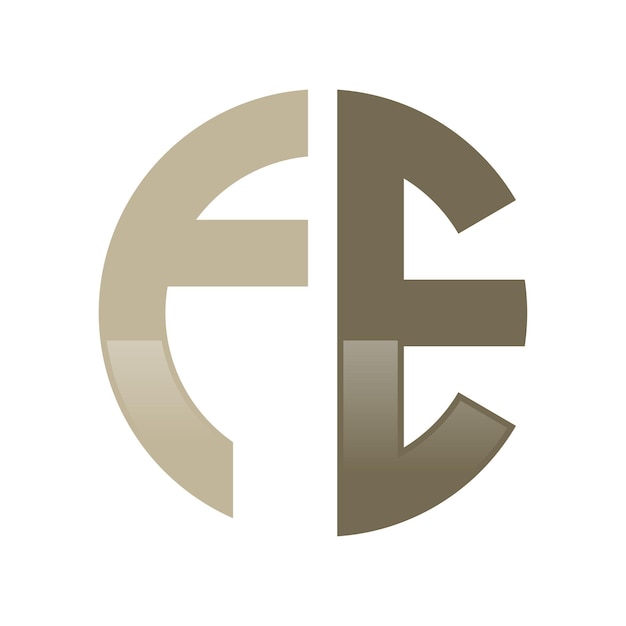 Initial FE Logo in a Cirle Shape Design