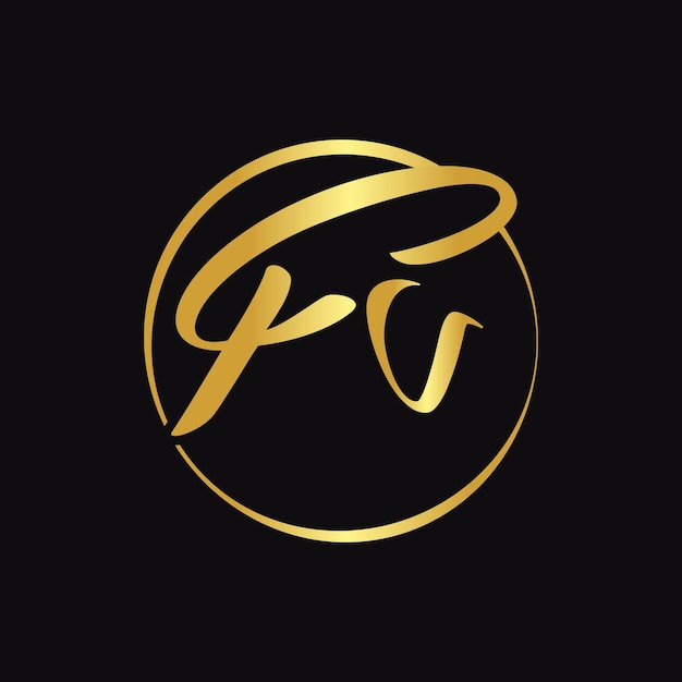 Initial FV Script Letter Type Logo Design With Modern Typography Vector Template Creative Script Letter FV Logo Vector