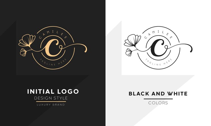 Vektör initial letter c logo flower handwriting logo design vector logo for women beauty salon massage cosmetic or spa brand