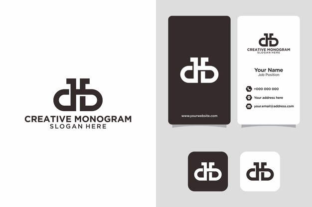 Initial Letter DampB Monogram Logotypdesign och visitkort