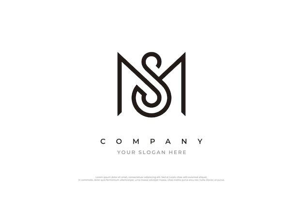initial letter sm logo or ms logo design vector template