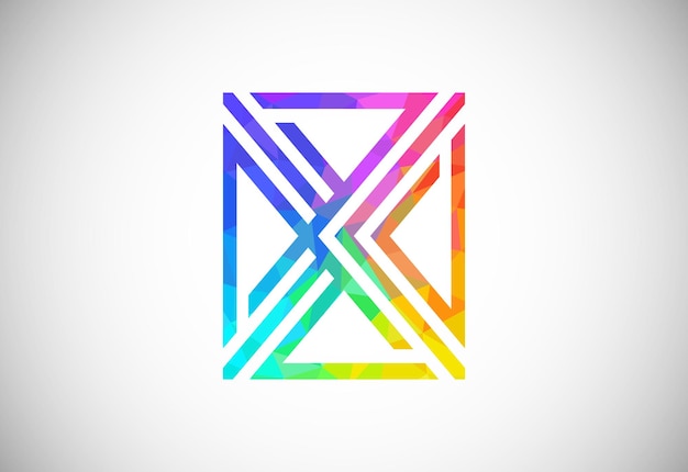 Initial low poly X alphabet Graphic Alphabet Symbol for Corporate Business Identity