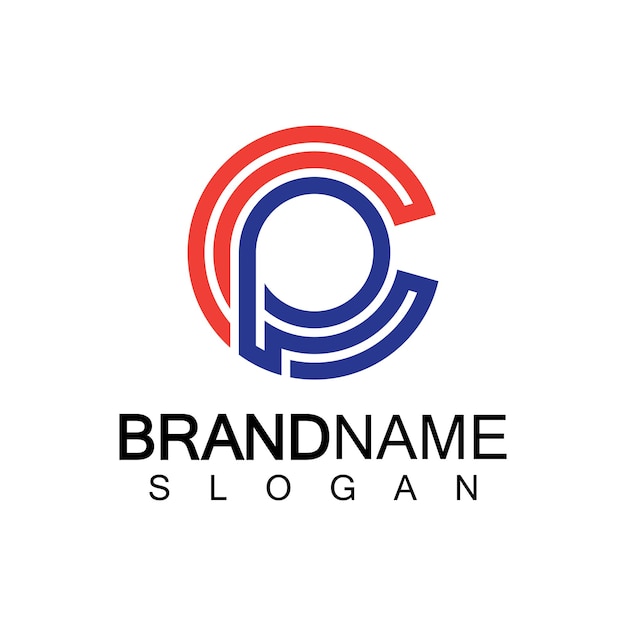 Initial lowercase letter logo cppc p inside c monogram rounded shape