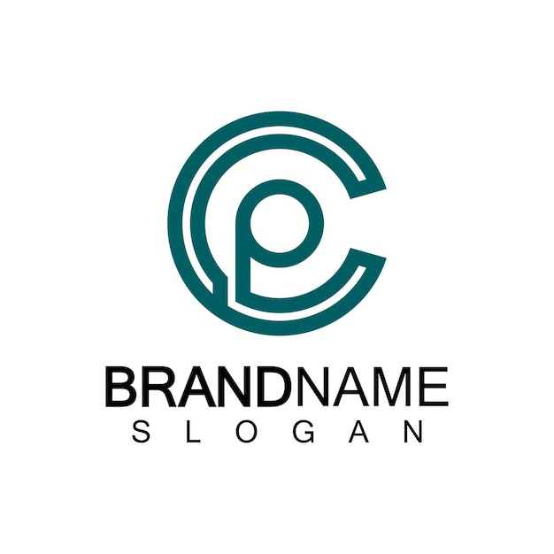 Initial lowercase letter logo cppc p inside c monogram rounded shape
