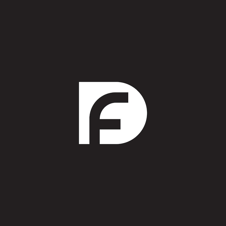 Vektör initials letter df or fd logo design monogram symbol.
