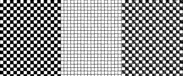 Ink doodle check lines seamless pattern Vector hand drawn wave line with pen for sheet of paper