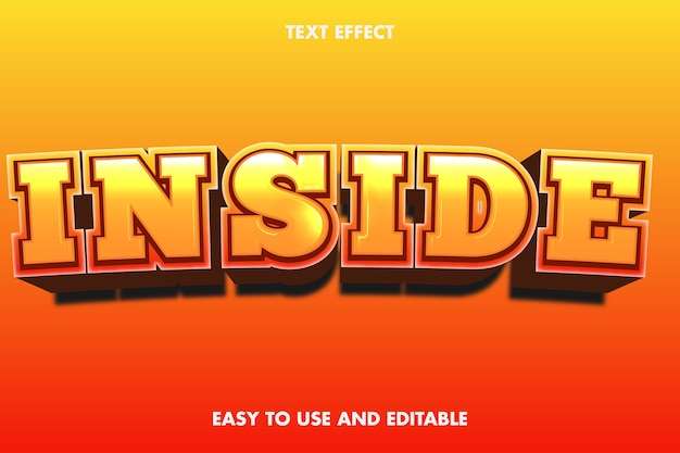 Inside Text Effect. Editable Font Style.