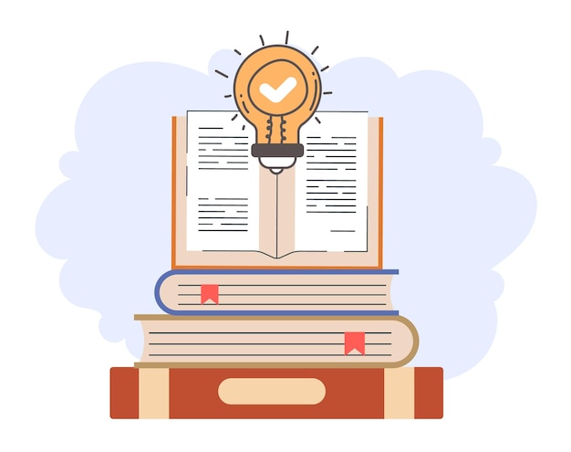 inspiration from book new idea isolated concept vector flat graphic design illustration