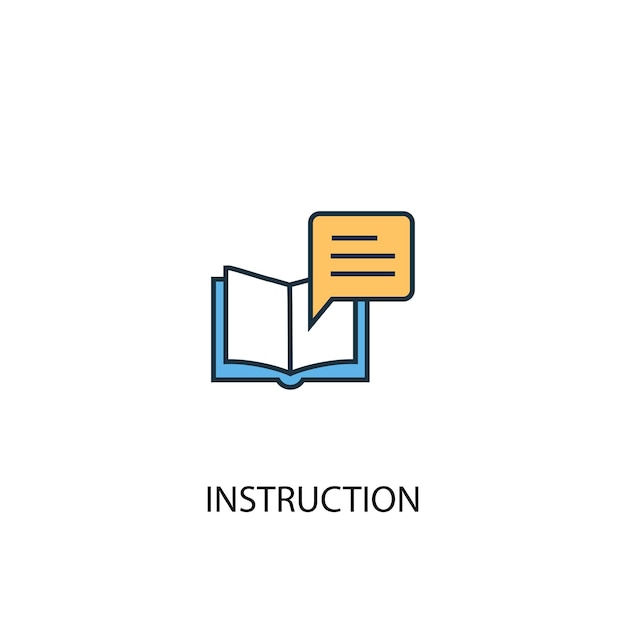 Instruction concept 2 colored line icon. Simple yellow and blue element illustration. instruction concept outline symbol design