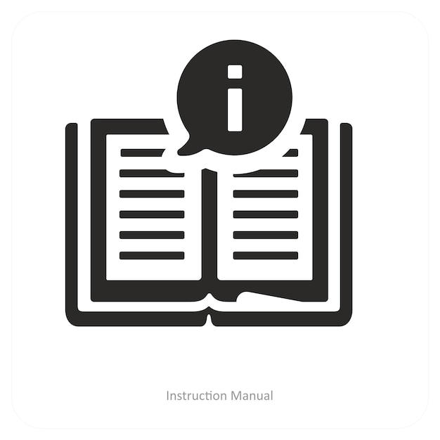 instruction manual and service icon concept