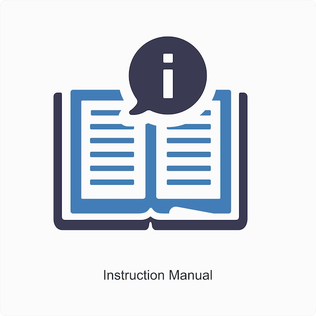 instruction manual and service icon concept