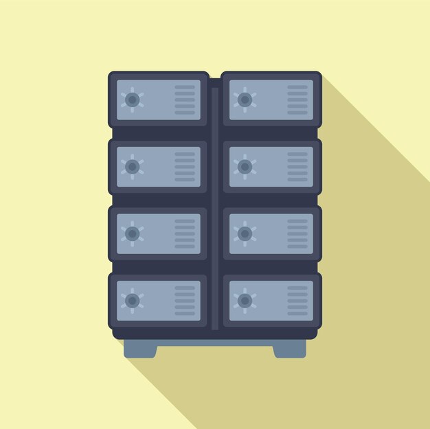 Insurance cases icon flat vector Locker finance key