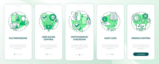 Integrity green onboarding mobile app screen
