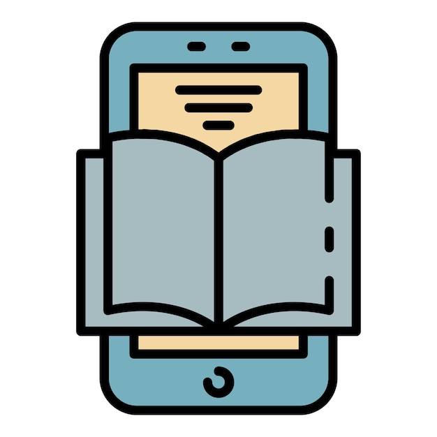 Interactive learning icon Outline interactive learning vector icon color flat isolated