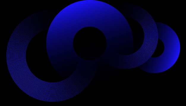 Interconnected Circular Abstract Design with Futuristic Teal and Gradient Patterns A Modern Stylis