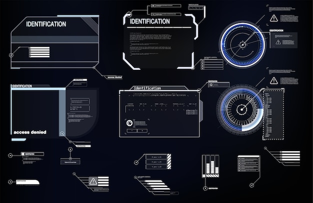interface elements hud, ui, gui.  callout titles set.