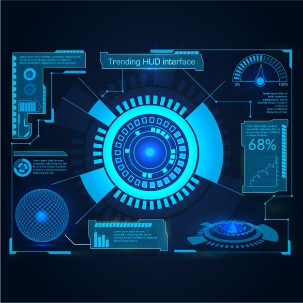 Interface i blå toner