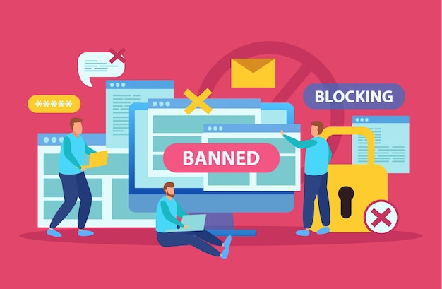Internet blocking symbolic composition with user stopping email harassment with big lock banning abuser flat