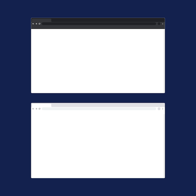 internet browser window mockup. internet page blank template.