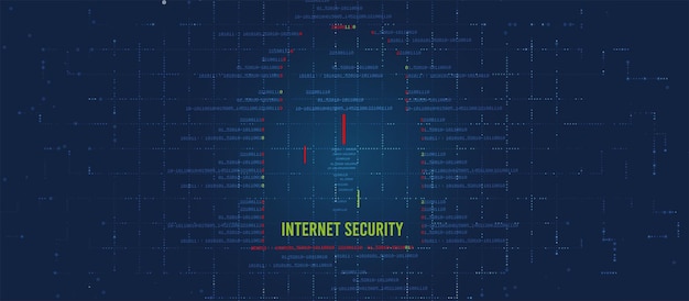 Internet digital säkerhetsteknik koncept för affärsbakgrund Lås på kretskort