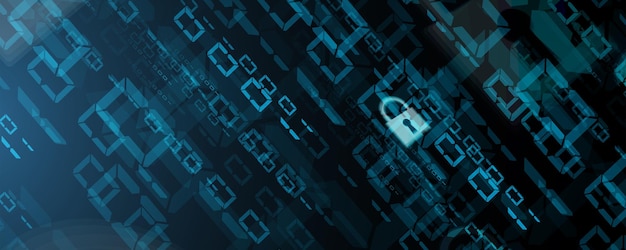 internet digital security technology concept for business background lock on circuit board