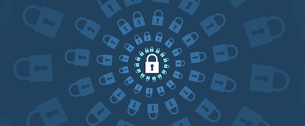 internet digital security technology concept for business background lock on circuit board