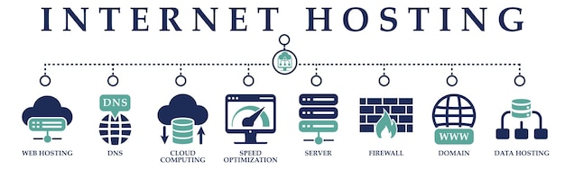 Internet hosting icon of web hosting dns cloud computing speed optimization server firewall domainng