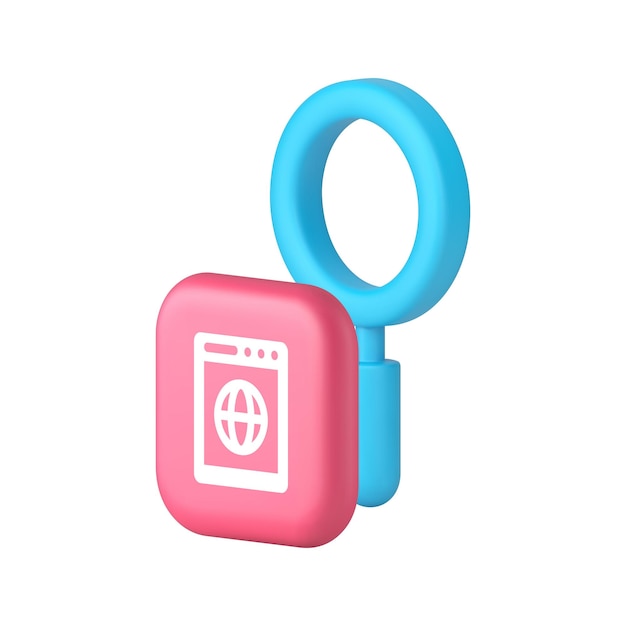 internet information browsing website searching 3d icon realistic vector illustration