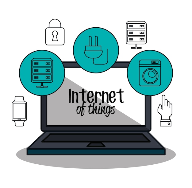 internet of things flat icons vector illustration design