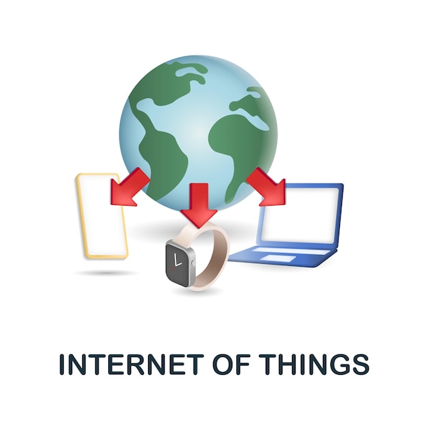 Internet Of Things icon 3d illustration from digitalization collection Creative Internet Of Things 3d icon for web design templates infographics and more