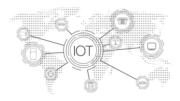 internet of things iot devices and connectivity concepts on a network cloud at