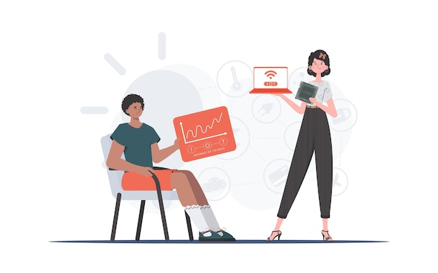 Internet of Things Team IoT concept Good for websites and presentations Vector illustration in flat style
