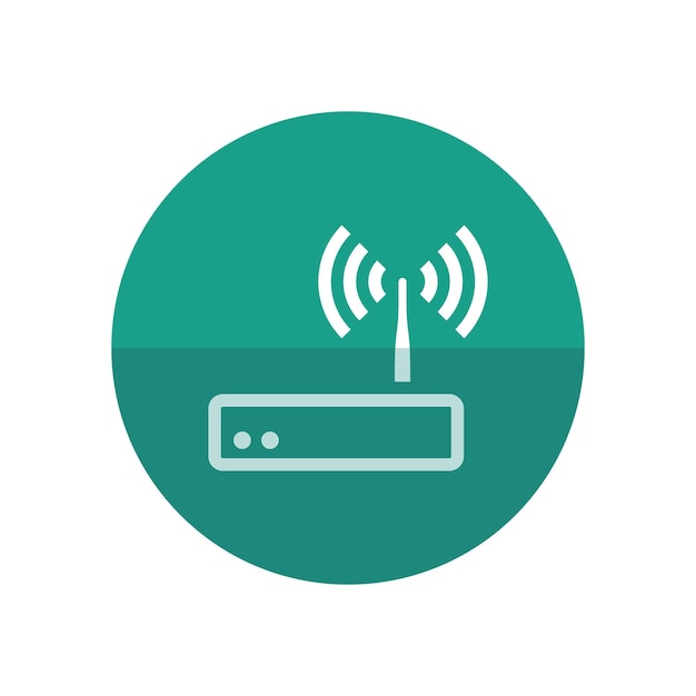 Internet router icon in flat color circle style Connection data networking WiFi computer