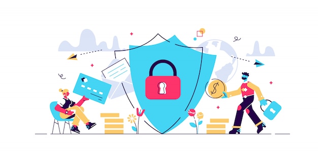 Internet security Concept for web page, banner, presentation, social media, documents, cards, posters. illustration Data security, Computer security, App programming technology and software .
