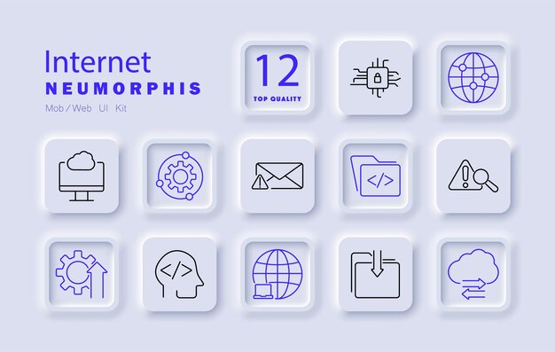 Internet set icon Email cloud cybersecurity globe coding settings network server file connection digital online