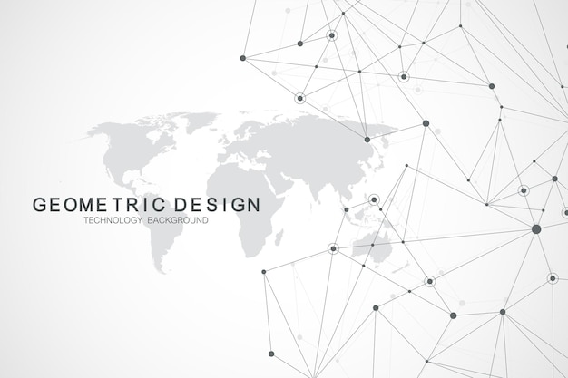 Internetanslutningsbakgrund, abstrakt känsla av vetenskap och teknik grafisk design. Global nätverksanslutning