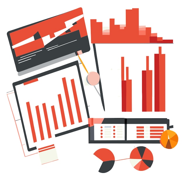 interpreting and utilizing data vector illustration flat 2