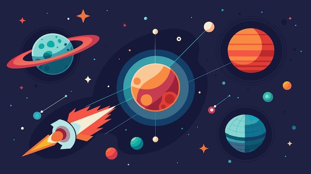 interstellar travel vector graphics illustration EPS source file format lossless scaling icon design