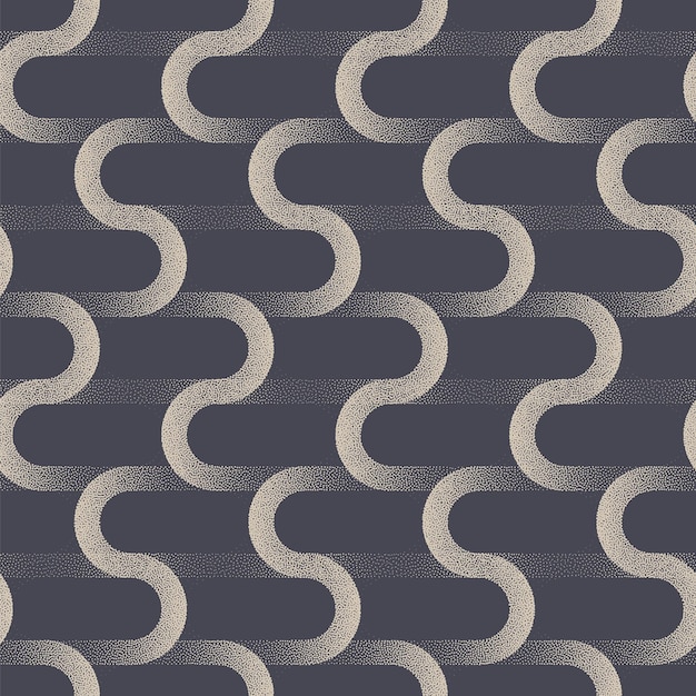 Intertwine Overlay Wavy Lines Seamless Pattern Vector Dotted Abstract Background