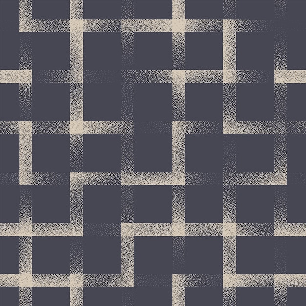 Intertwined Lines Geometric Seamless Pattern Vector Stippled Abstract Background