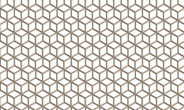 Interwoven 3D Cube Grid in Bronze Tone