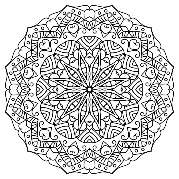 Intricate Heart Mandala Coloring Page
