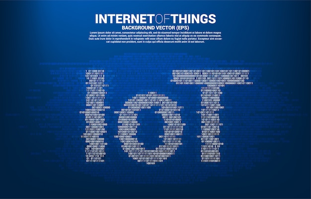 IoT-formulering från ett och noll binär grafisk stil.