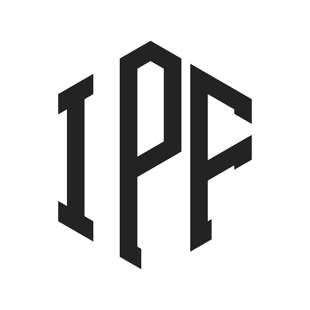 IPF Logo Design Initial Letter IPF Monogram Logo using Hexagon shape