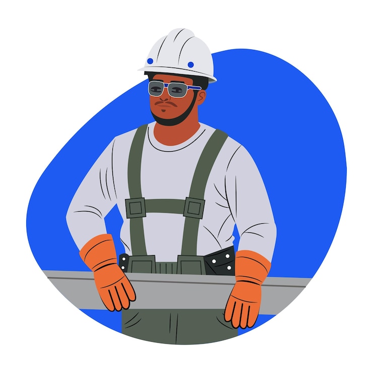 Vektör ironworker illustration in a flat style