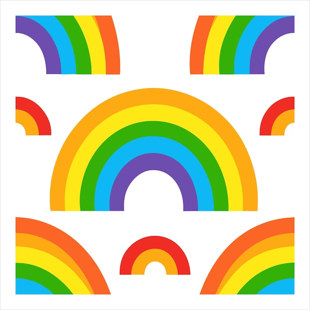 Irregular Rainbow Seamless Pattern Vector with Gradient Effect