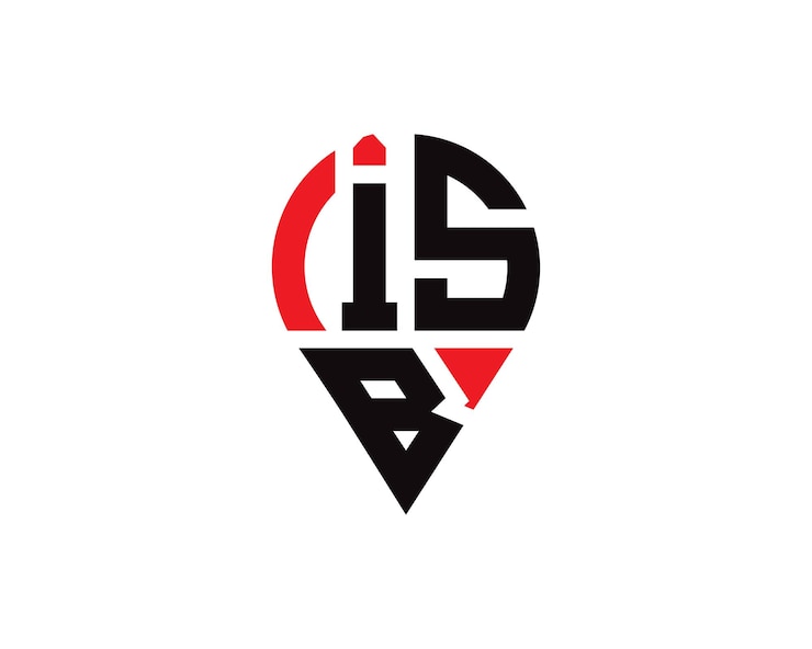 Vektör isb letter location shape logo design