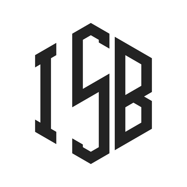 ISB Logo Design Initial Letter ISB Monogram Logo using Hexagon shape