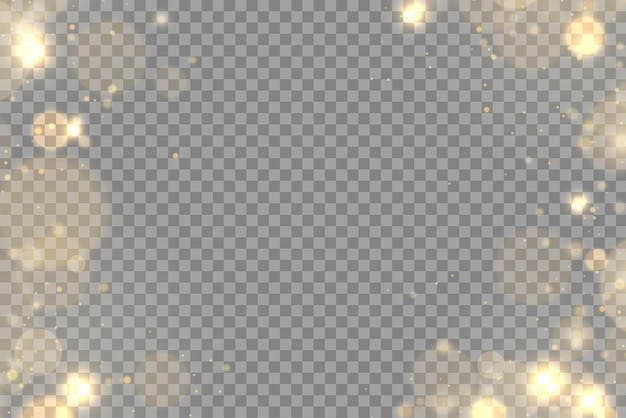 Işıltılı altın toz parçacıkları bokeh noel parıltı ışık efekti sarı kıvılcımlar yıldız