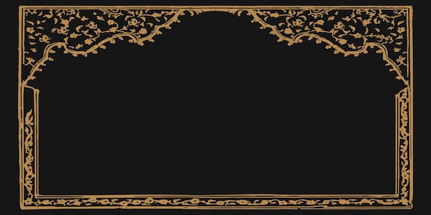 Islamic frame border design digital motif in traditional Persian style